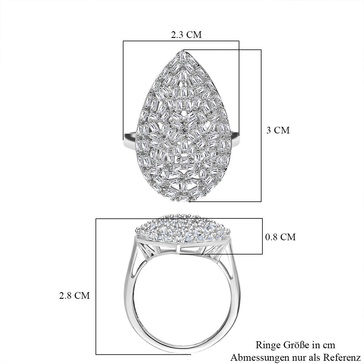 LUXURIANT DIAMOND - Lab Grown Diamant SI-GH Ring 925 Silber Rhodiniert (Größe 17.00) ca. 1.00 ct