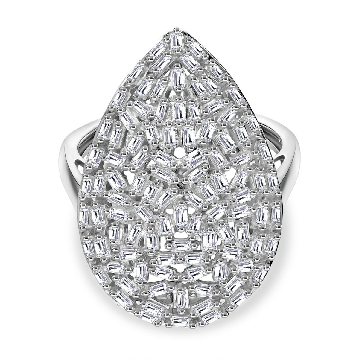 LUXURIANT DIAMOND - Lab Grown Diamant SI-GH Ring 925 Silber Rhodiniert (Größe 17.00) ca. 1.00 ct