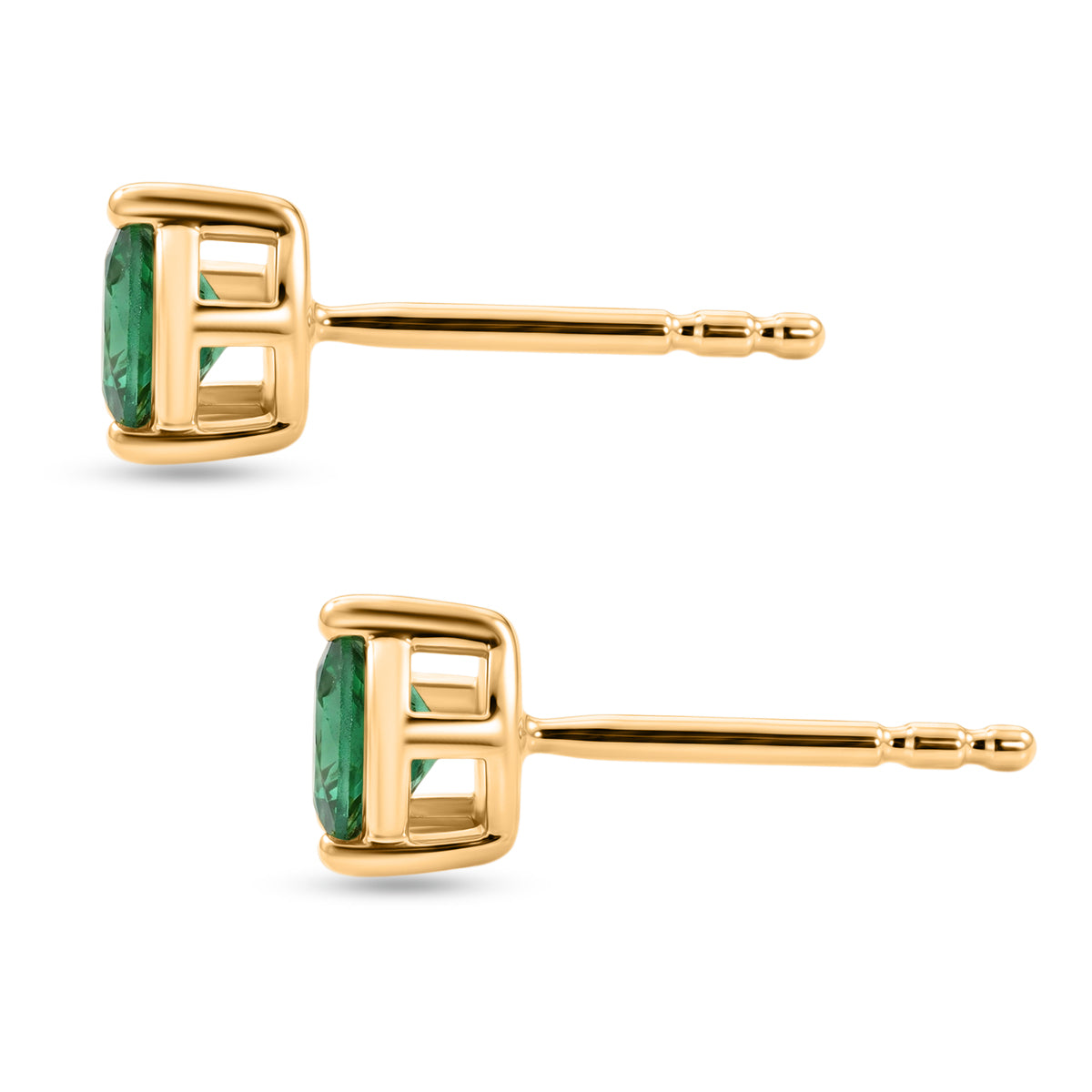 D'Joy AAA Kagem Sambischer Smaragd Ohrringe 925 Silber 750 Gelbgold vermeil ca. 0.56 ct