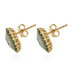 D'Joy AAA Kagem Sambischer Smaragd Ohrringe 925 Silber 750 Gelbgold vermeil ca. 1.76 ct