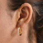 D'Joy AA Natürlicher, äthiopischer Welo Opal Ohrringe 925 Silber 750 Gelbgold vermeil ca. 1,00 ct.