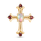 D'Joy AA Natürlicher, äthiopischer Welo Opal, Rosa Turmalin Anhänger 925 Silber 750 Vergoldet ca. 0.38 ct