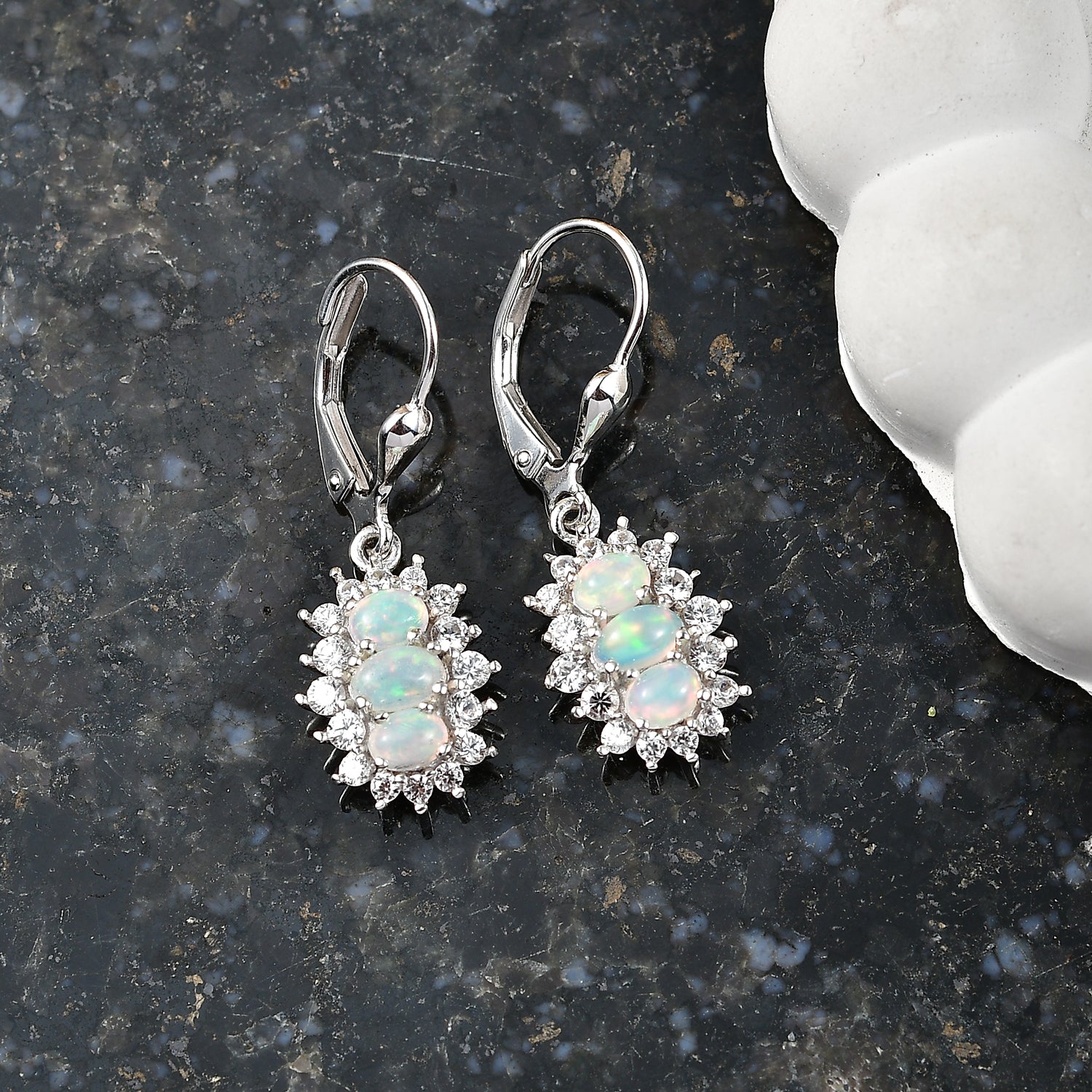 D'Joy AA Natürlicher, äthiopischer Welo Opal Ohrringe 925 Silber Rhodiniert ca. 2.53 ct