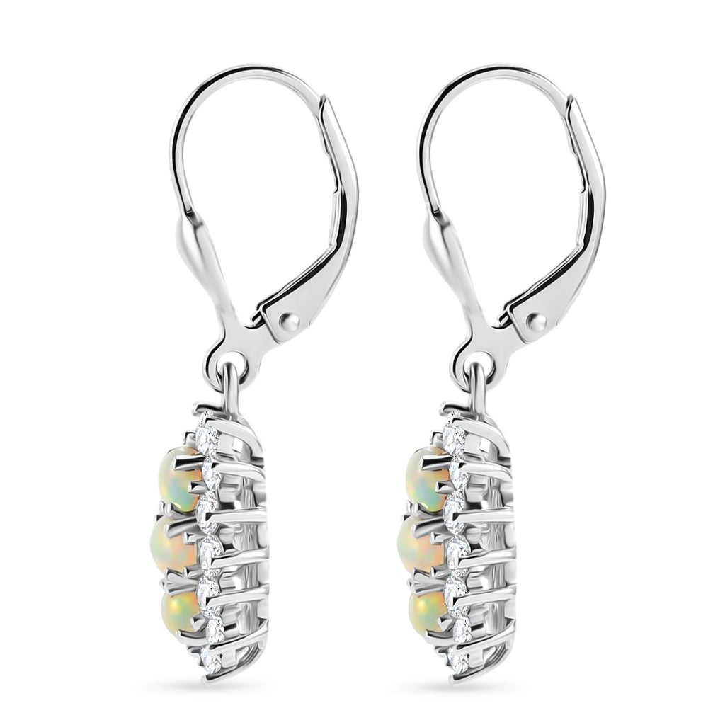 D'Joy AA Natürlicher, äthiopischer Welo Opal Ohrringe 925 Silber Rhodiniert ca. 2.53 ct