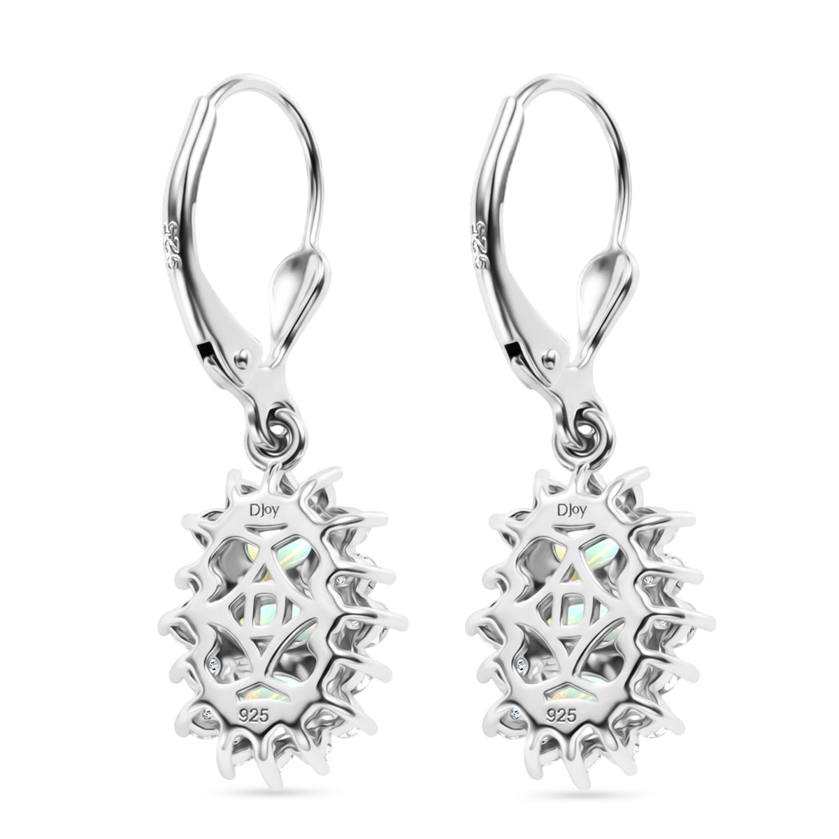D'Joy AA Natürlicher, äthiopischer Welo Opal Ohrringe 925 Silber Rhodiniert ca. 2.53 ct