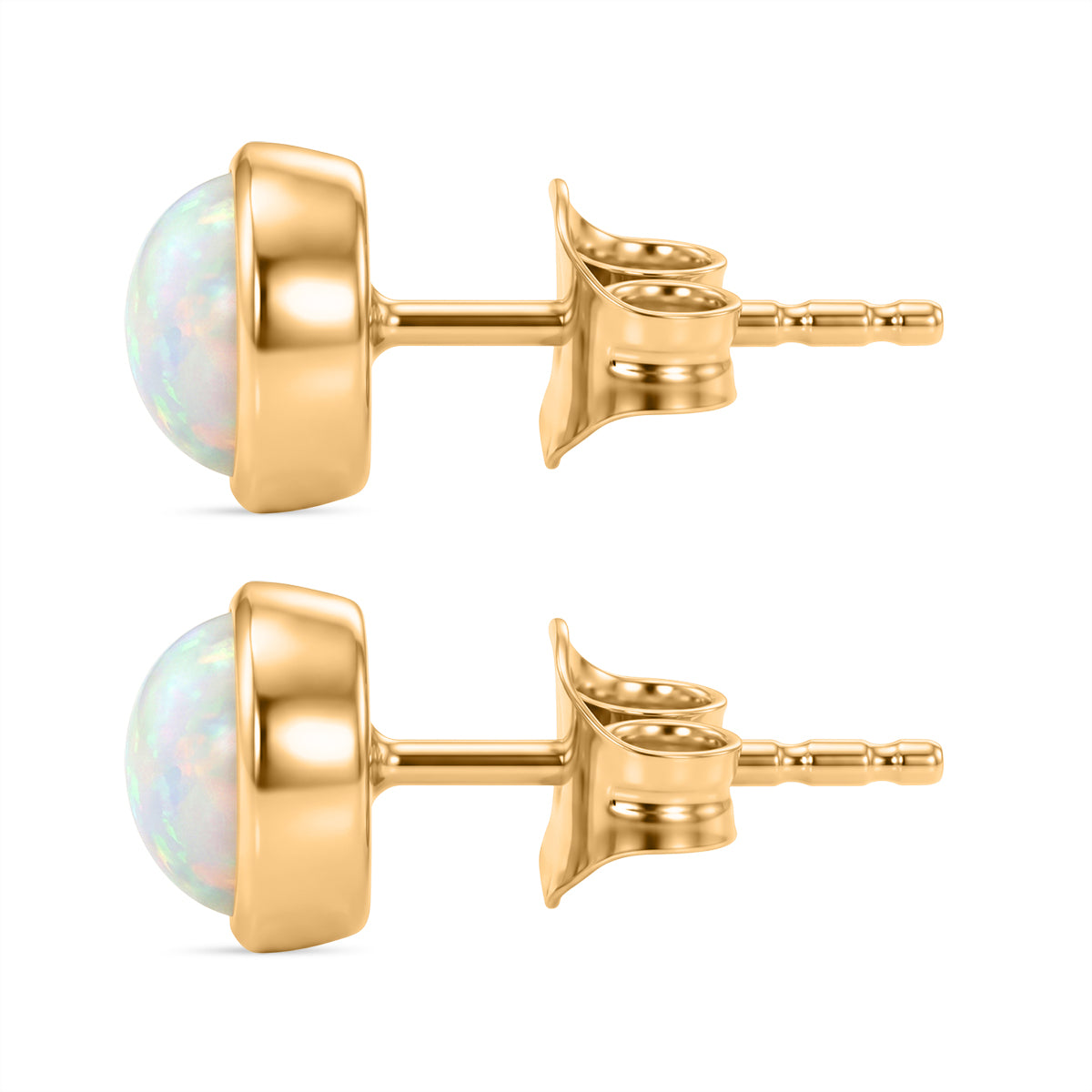 D'Joy AA Natürlicher, äthiopischer Welo Opal Ohrringe 925 Silber Gold ca. 1.31 ct