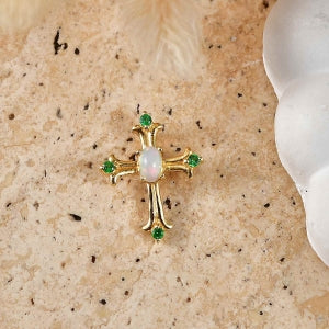 D'Joy AA Natürlicher, äthiopischer Welo Opal, Tsavorite Granat Anhänger 925 Silber 750 Vergoldet ca. 0.30 ct