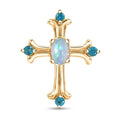 D'Joy AA Natürlicher, äthiopischer Welo Opal, Neon Apatit Anhänger 925 Silber 750 Vergoldet ca. 0.38 ct