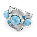 EVER TRUE Larimar Ring Nickelfreies Messing (Größe 17.00) ca. 6,97 ct