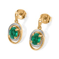 D'Joy Smaragd-Quarz Triplette Ohrringe 925 Silber Platiniert und vergoldet ca. 1,69 ct.