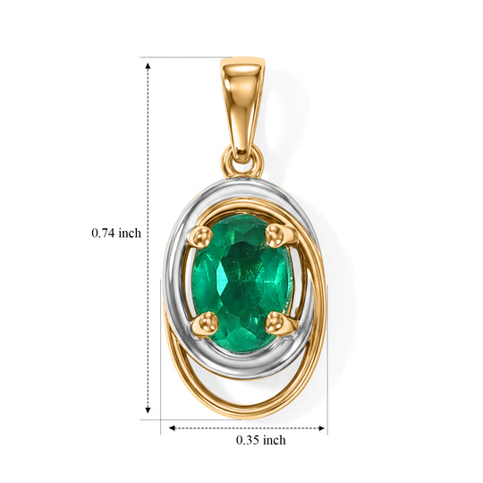 D'Joy Smaragd-Quarz Triplette Ohrringe 925 Silber Platiniert und vergoldet ca. 1,69 ct.