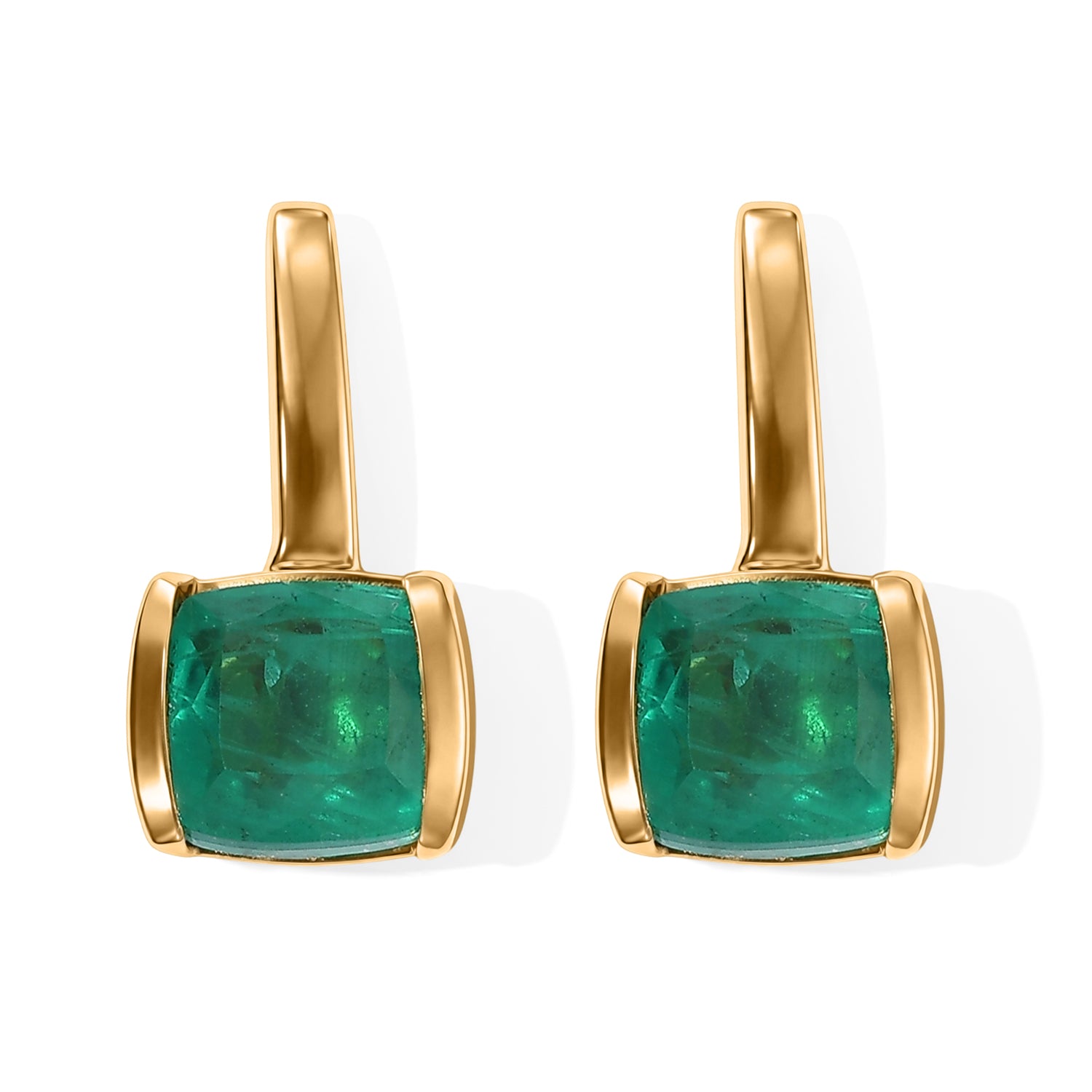 D'Joy Smaragd-Quarz Triplette Ohrringe 925 Silber Gold ca. 3,70 ct.