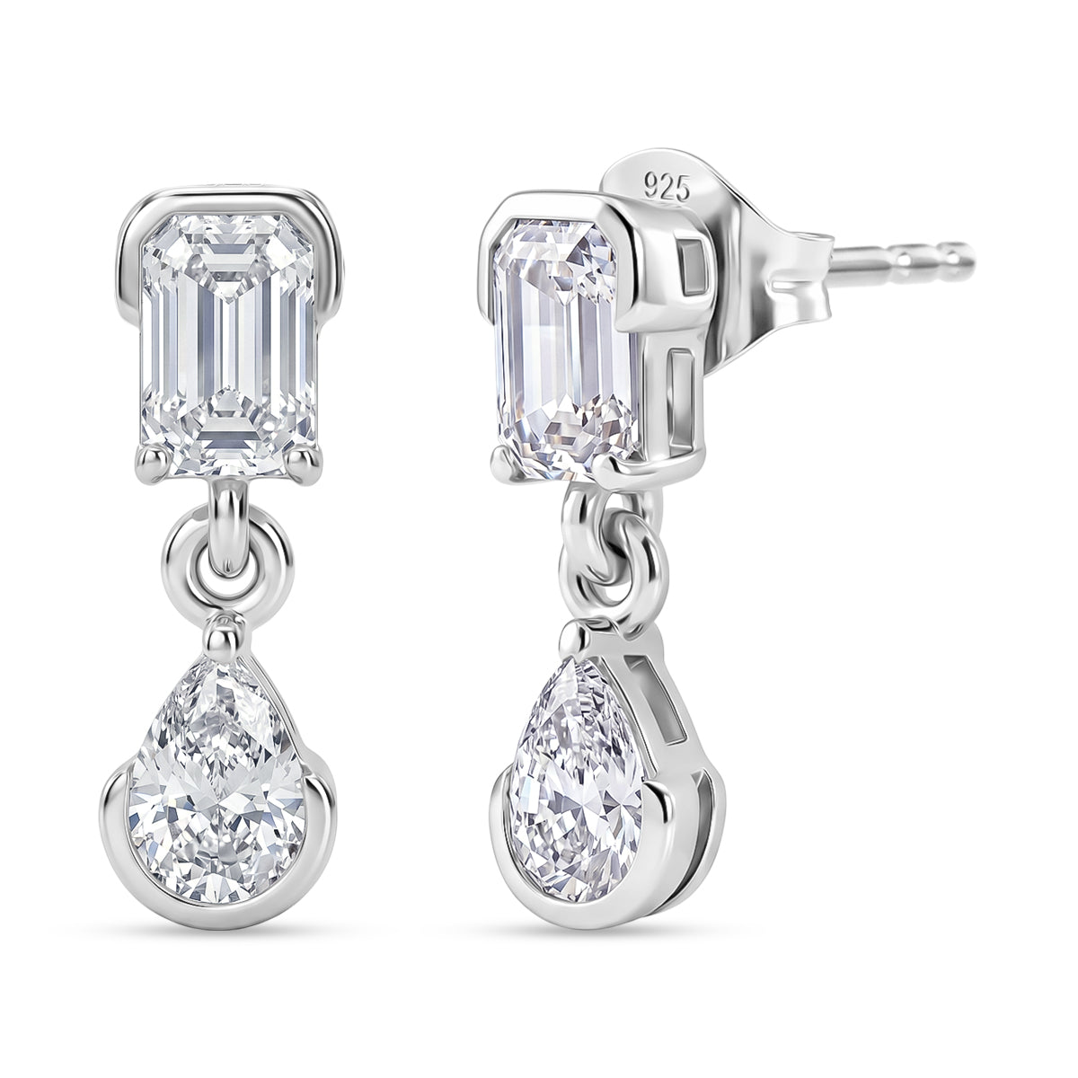 D'Joy Moissanit Ohrringe 925 Silber Platiniert ca. 1.92 ct