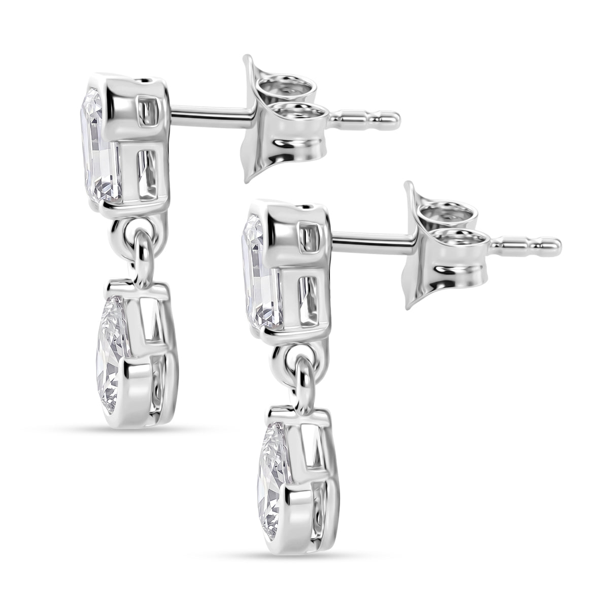 D'Joy Moissanit Ohrringe 925 Silber Platiniert ca. 1.92 ct