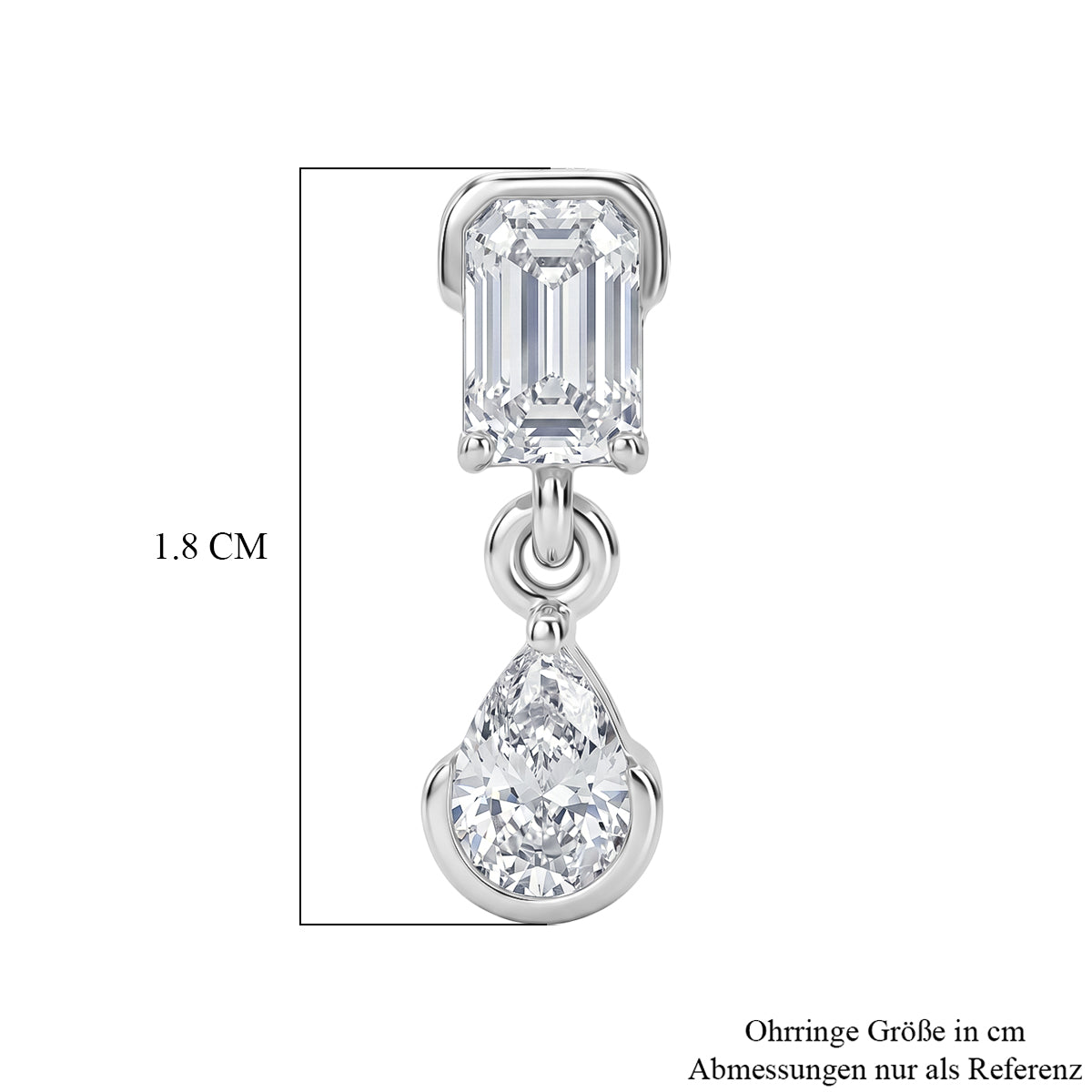 D'Joy Moissanit Ohrringe 925 Silber Platiniert ca. 1.92 ct