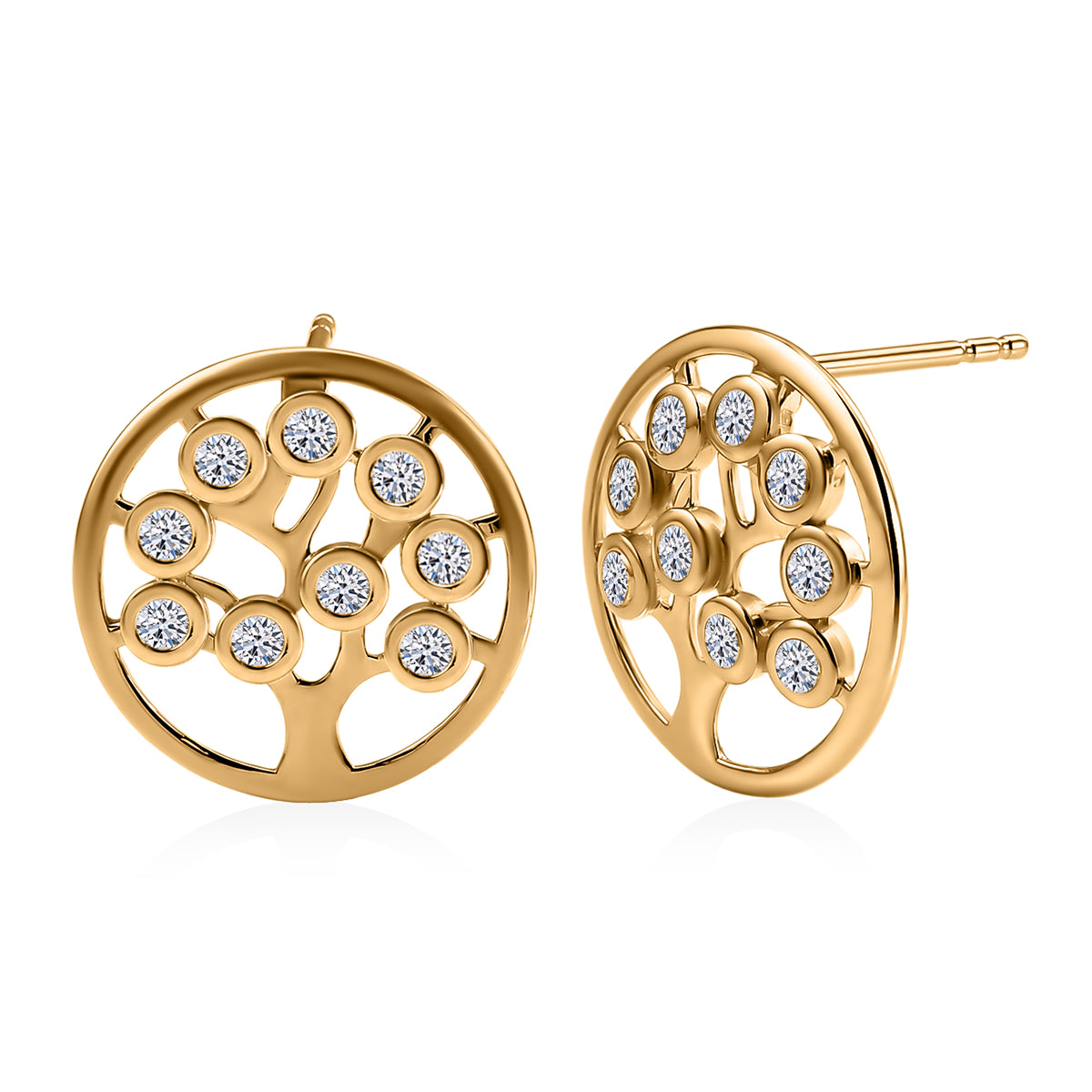 D'Joy Moissanit Ohrringe 925 Silber Gold ca. 0.58 ct