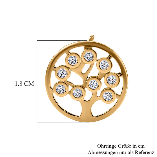 D'Joy Moissanit Ohrringe 925 Silber Gold ca. 0.58 ct