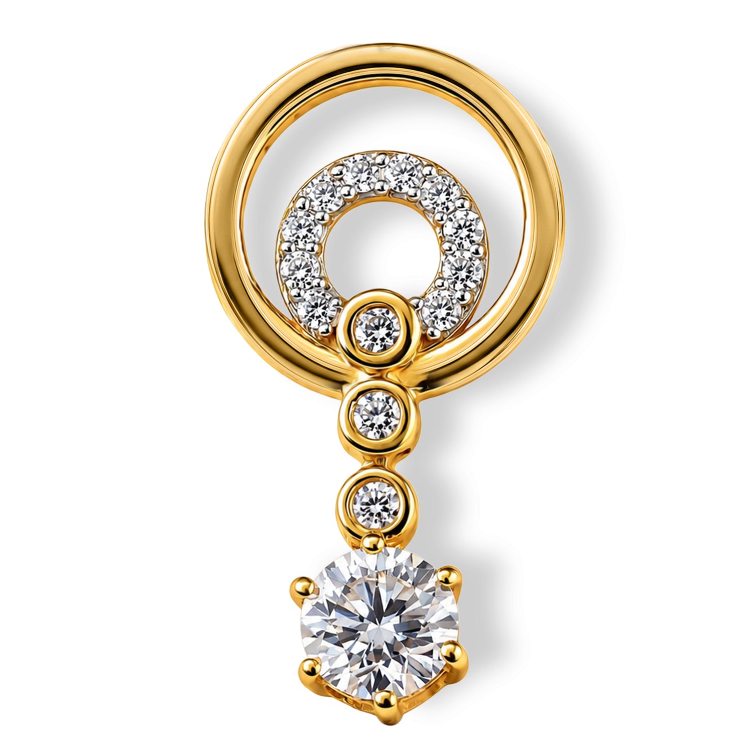 D'Joy Moissanit Anhänger 925 Silber Vergoldet ca. 1.04 ct