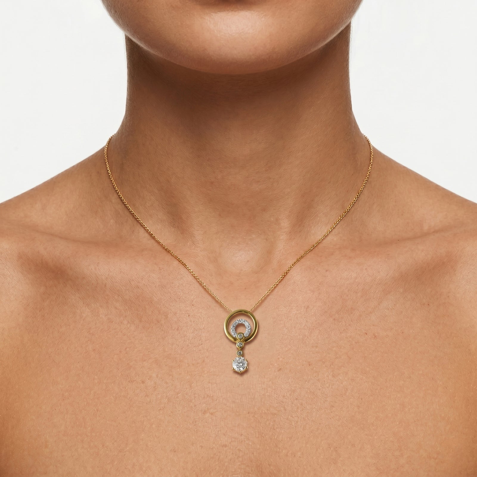 D'Joy Moissanit Anhänger 925 Silber Vergoldet ca. 1.04 ct
