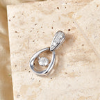 D'Joy 100 Facetten Moissanit Anhänger 925 Silber Platiniert ca. 0,62 ct.