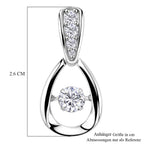 D'Joy 100 Facetten Moissanit Anhänger 925 Silber Platiniert ca. 0,62 ct.