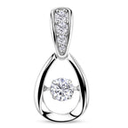 D'Joy 100 Facetten Moissanit Anhänger 925 Silber Platiniert ca. 0,62 ct.