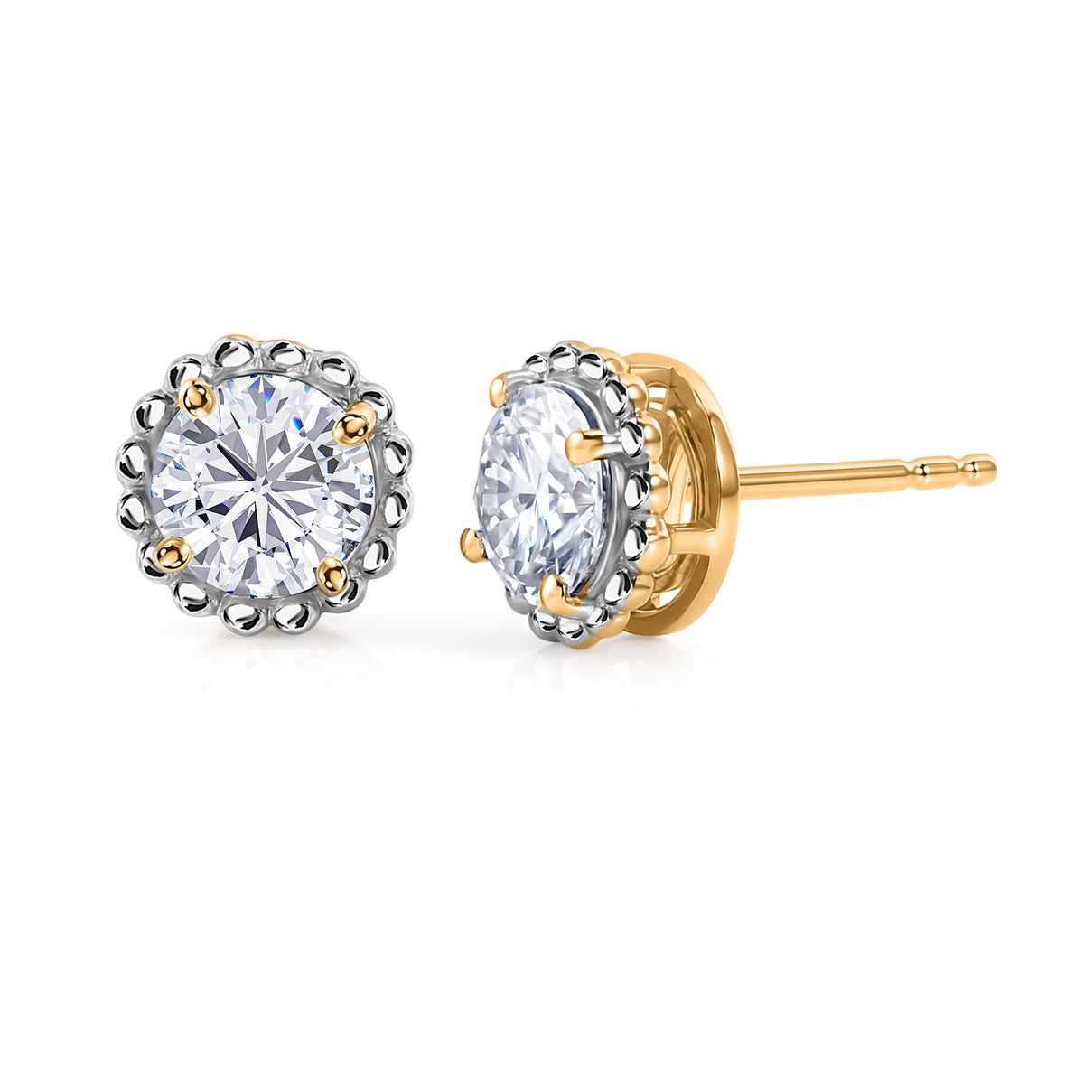D'Joy Moissanit Ohrringe 925 Silber 750 Vergoldet ca. 1.50 ct