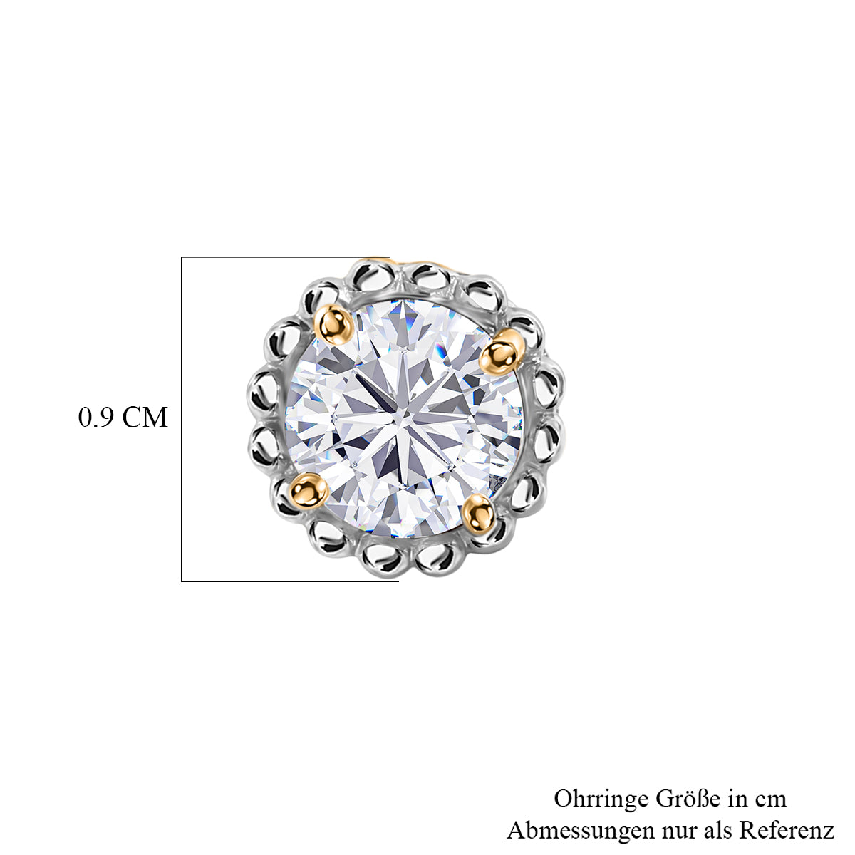 D'Joy Moissanit Ohrringe 925 Silber 750 Vergoldet ca. 1.50 ct