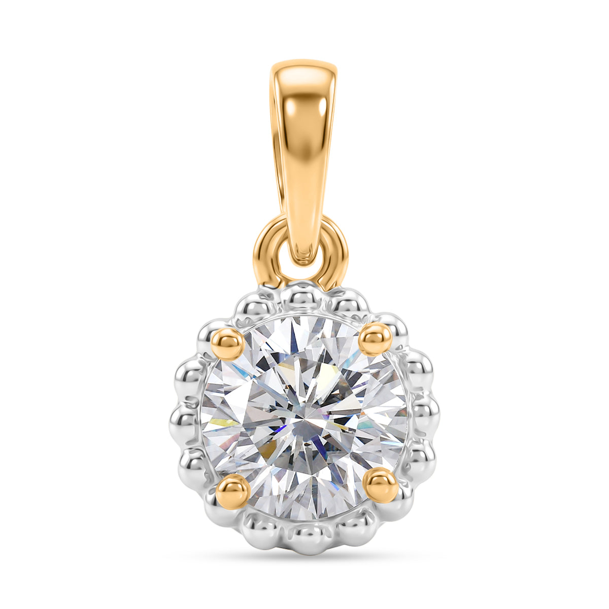 D'Joy Moissanit Anhänger 925 Silber 750 Vergoldet ca. 1,00 ct.
