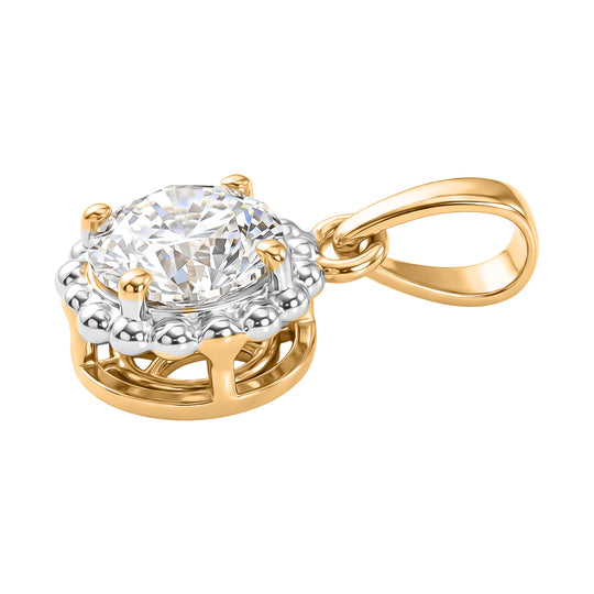 D'Joy Moissanit Anhänger 925 Silber 750 Vergoldet ca. 1,00 ct.