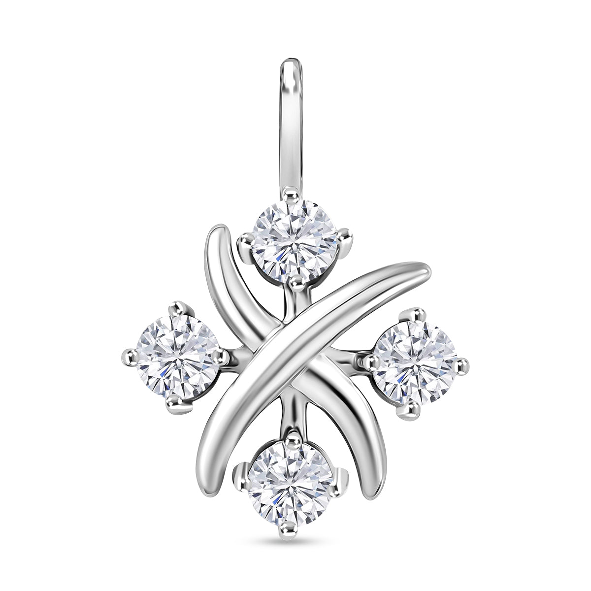 D'Joy Moissanit Anhänger 925 Silber Platiniert ca. 0.92 ct
