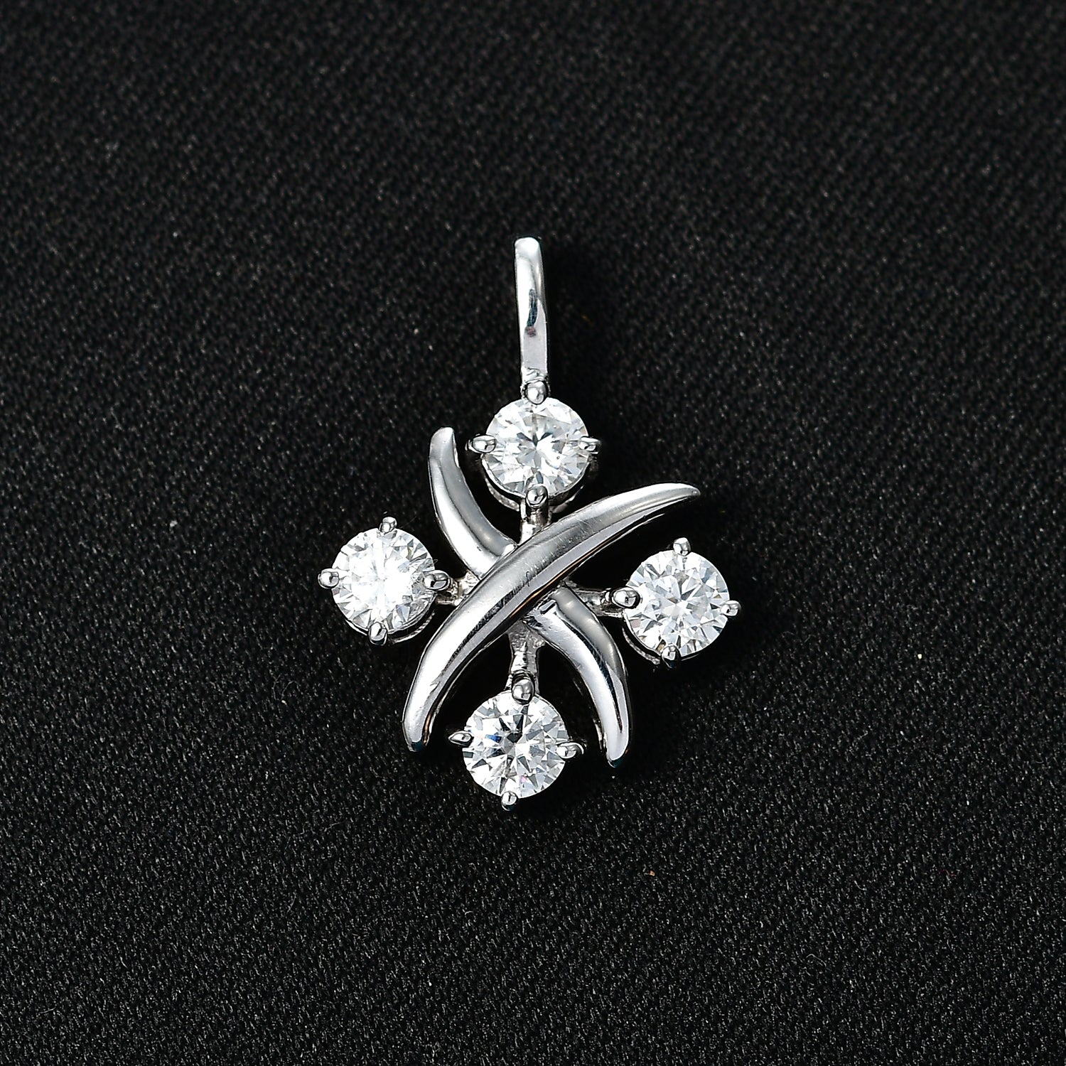 D'Joy Moissanit Anhänger 925 Silber Platiniert ca. 0.92 ct