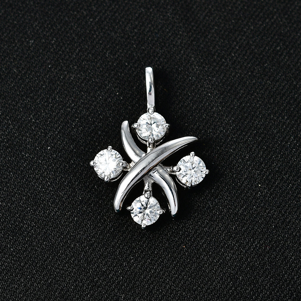 D'Joy Moissanit Anhänger 925 Silber Platiniert ca. 0.92 ct