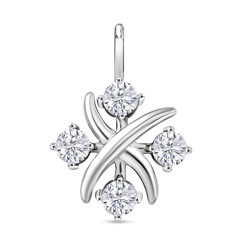 D'Joy Moissanit Anhänger 925 Silber Platiniert ca. 0.92 ct