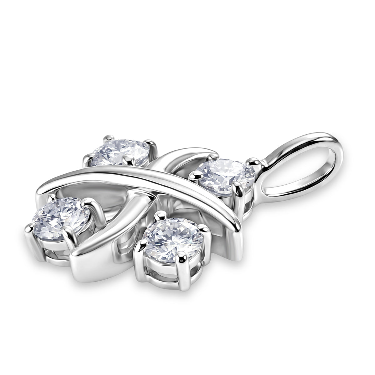 D'Joy Moissanit Anhänger 925 Silber Platiniert ca. 0.92 ct