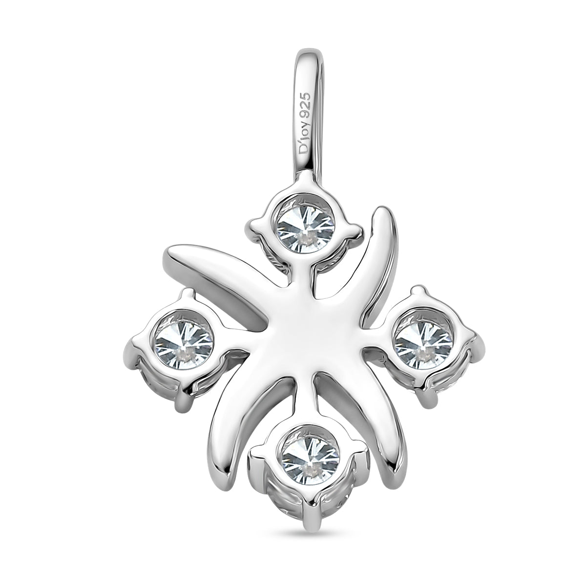 D'Joy Moissanit Anhänger 925 Silber Platiniert ca. 0.92 ct
