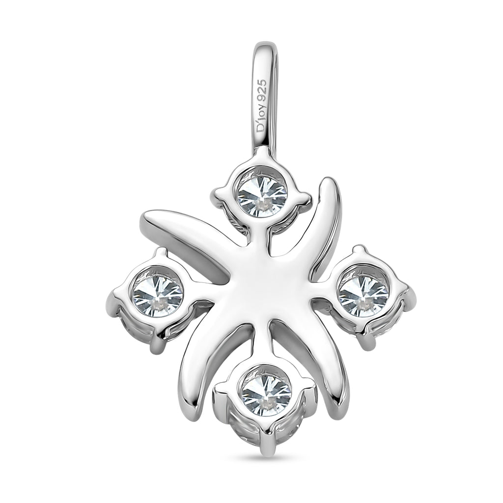 D'Joy Moissanit Anhänger 925 Silber Platiniert ca. 0.92 ct