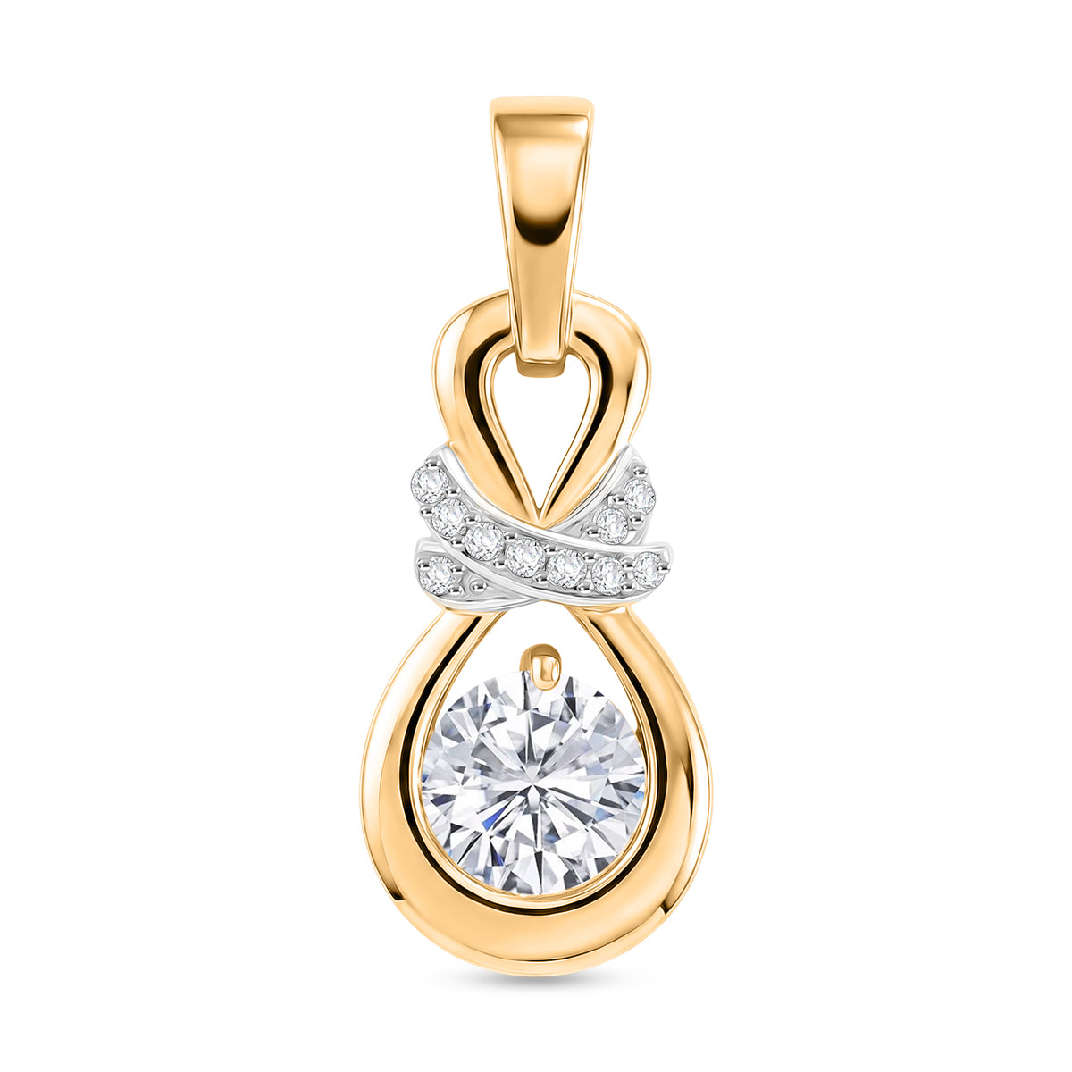 D'Joy Moissanit Anhänger 925 Silber 750 Vergoldet ca. 1.28 ct