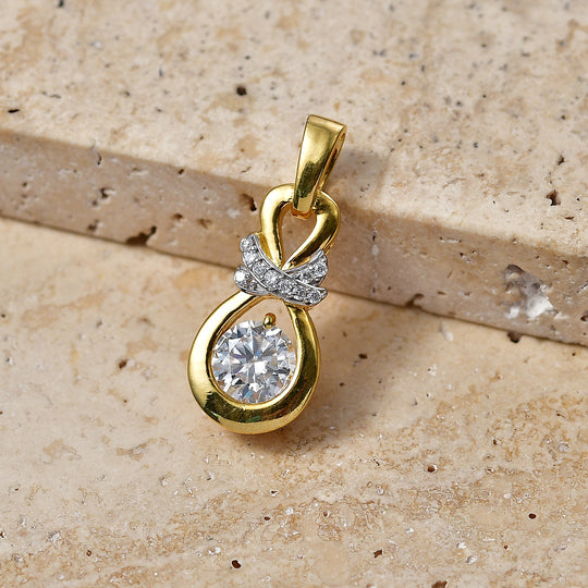 D'Joy Moissanit Anhänger 925 Silber 750 Vergoldet ca. 1.28 ct