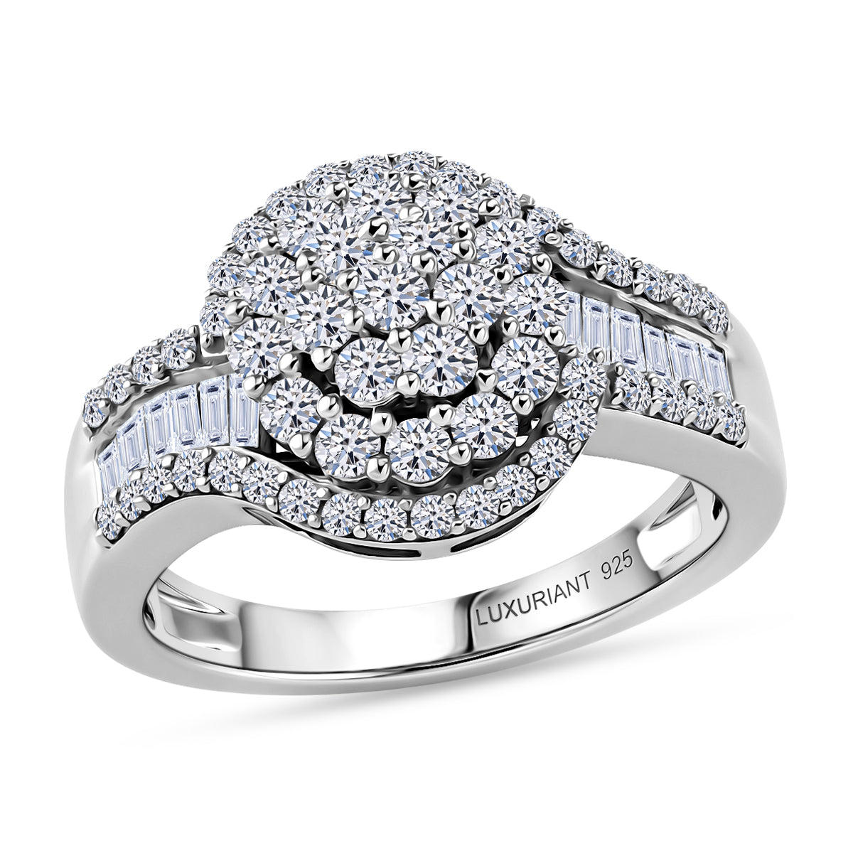 LUXURIANT DIAMOND - Lab Grown Diamant SI-GH Ring 925 Silber Rhodiniert (Größe 17.00) ca. 1,00 ct