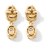 D'Joy Flamingo Mondstein, Feueropal Ohrringe 925 Silber Gold ca. 1,66 ct.