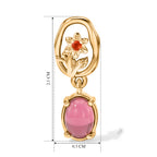 D'Joy Flamingo Mondstein, Feueropal Ohrringe 925 Silber Gold ca. 1,66 ct.