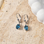 D'Joy London Blau Topas Ohrringe 925 Silber Rhodiniert ca. 1,96 ct.