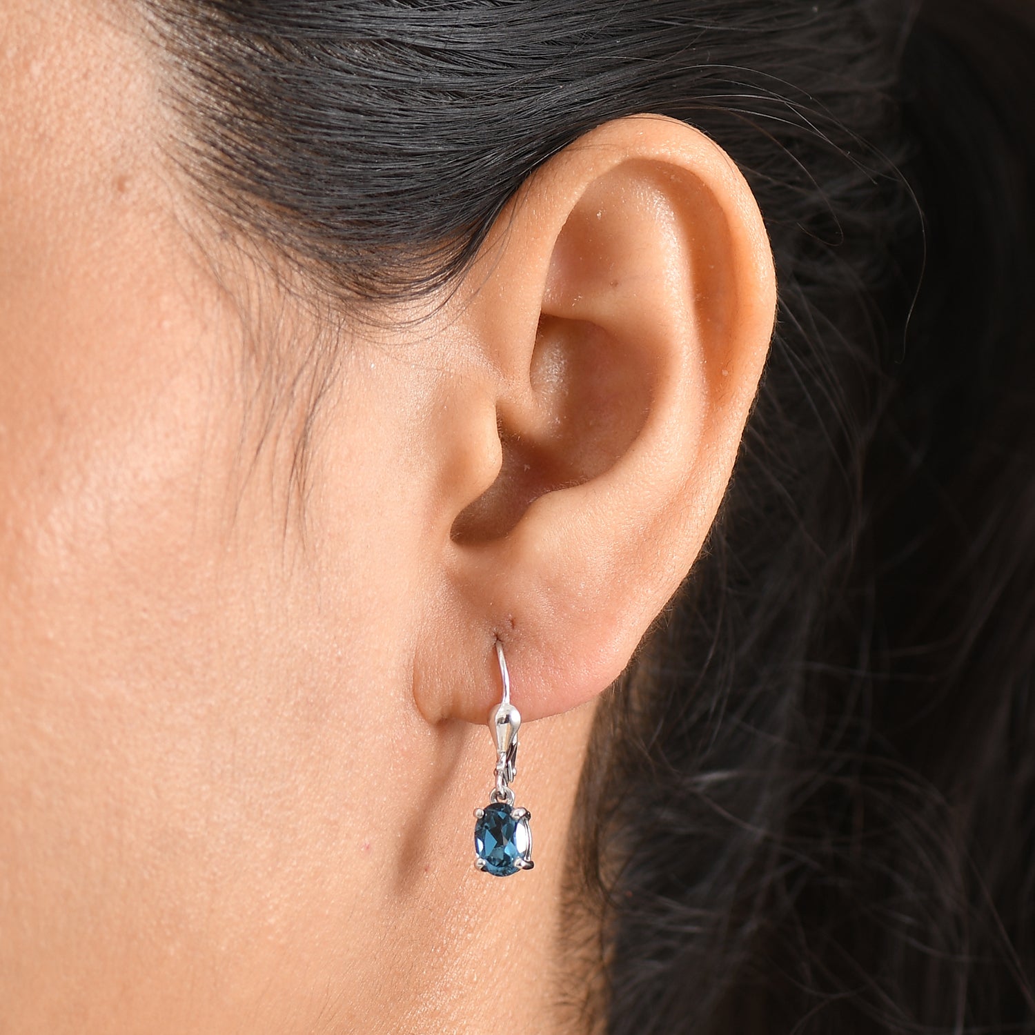 D'Joy London Blau Topas Ohrringe 925 Silber Rhodiniert ca. 1,96 ct.