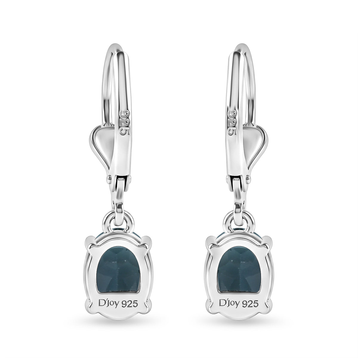 D'Joy London Blau Topas Ohrringe 925 Silber Rhodiniert ca. 1,96 ct.