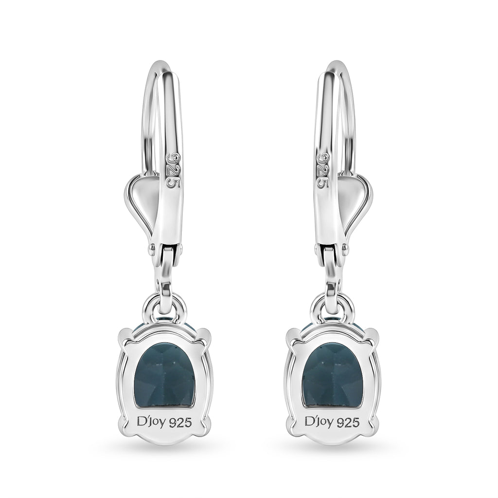 D'Joy London Blau Topas Ohrringe 925 Silber Rhodiniert ca. 1,96 ct.