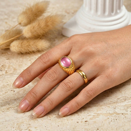 EVER TRUE Flamingo Mondstein Ring Reine Bronze (Größe 18.00) ca. 2,85 ct