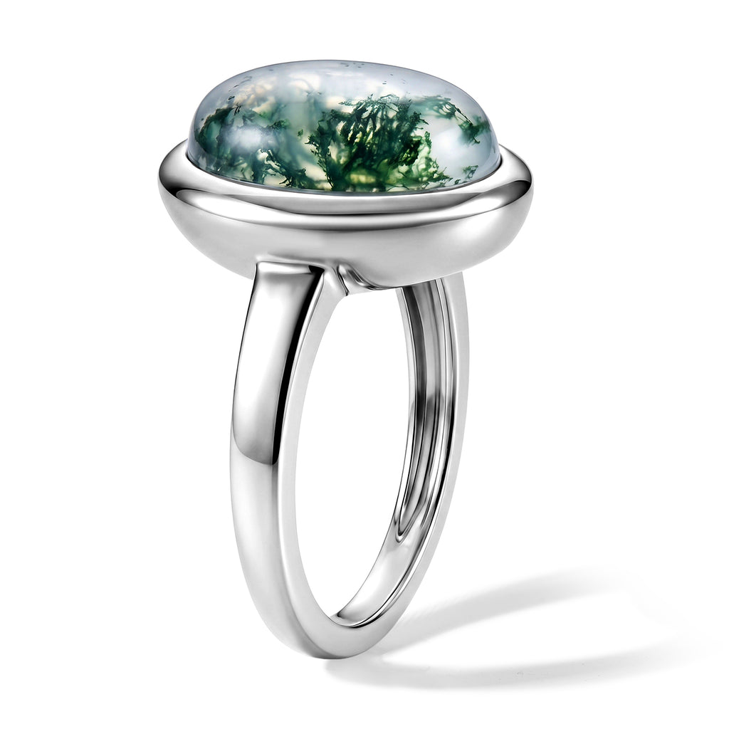 EVER TRUE Moosachat Ring Reine Bronze (Größe 17.00) ca. 6,01 ct
