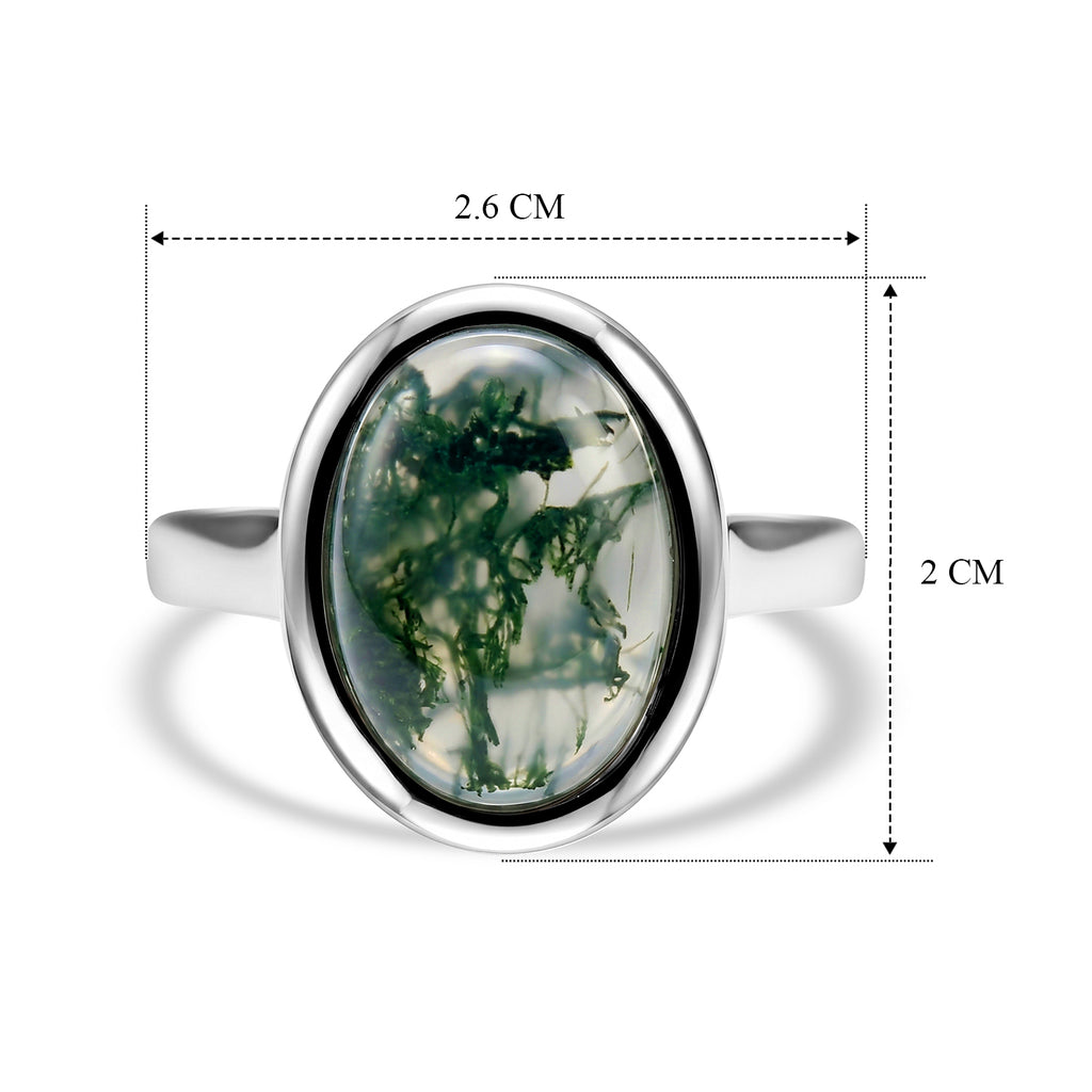 EVER TRUE Moosachat Ring Reine Bronze (Größe 17.00) ca. 6,01 ct