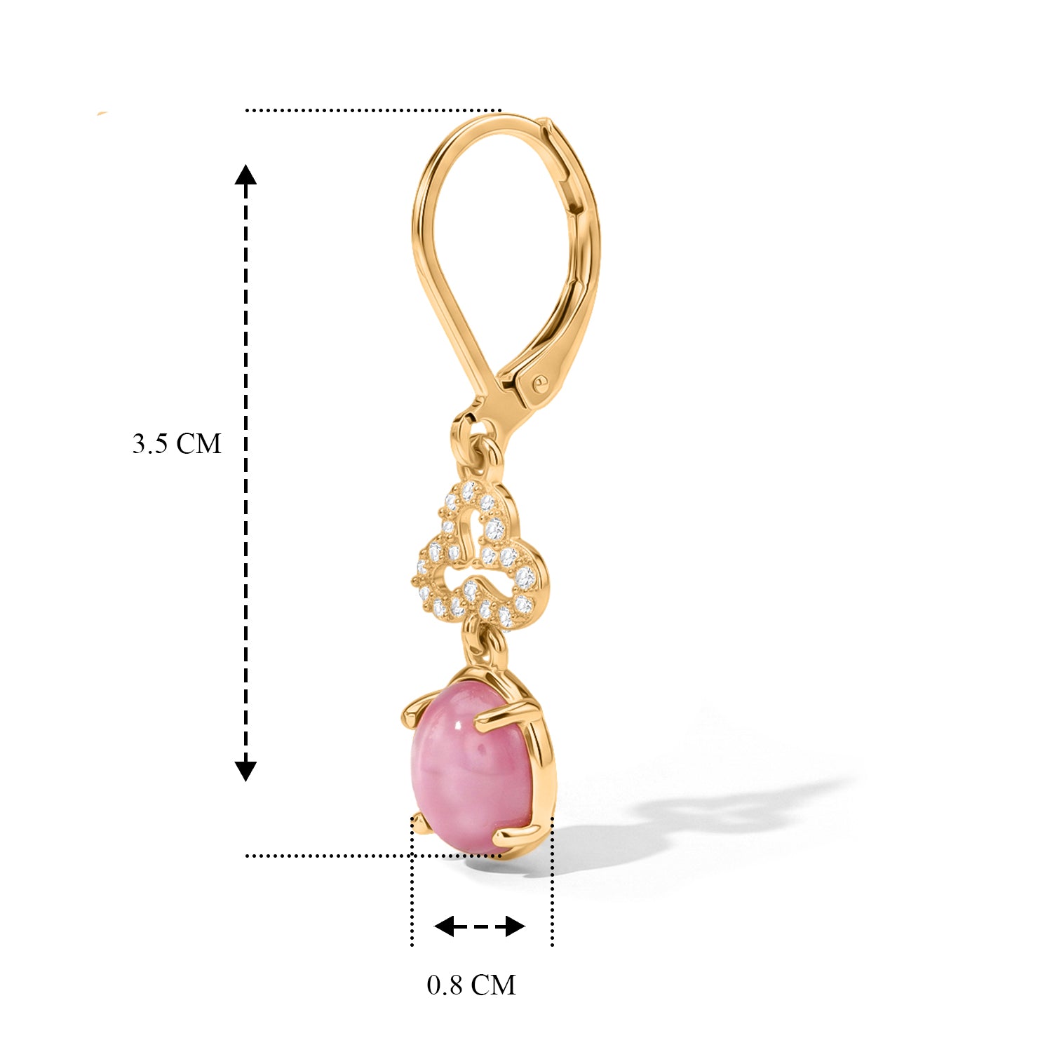 EVER TRUE Flamingo Mondstein, Weißer Zirkon Ohrringe Reine Bronze ca. 3.13 ct